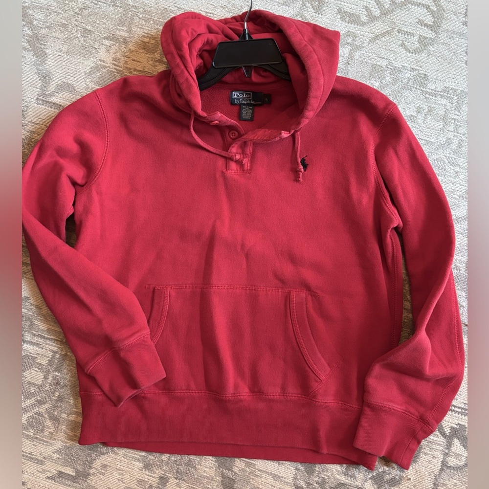 Polo by Ralph Lauren Men's Vibrant Red Sweatshirt Hoodie Size Large